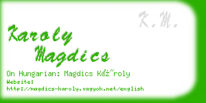 karoly magdics business card